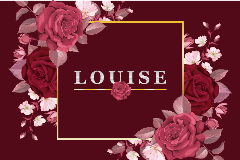 可自定义玫瑰名字餐垫 - TenStickers