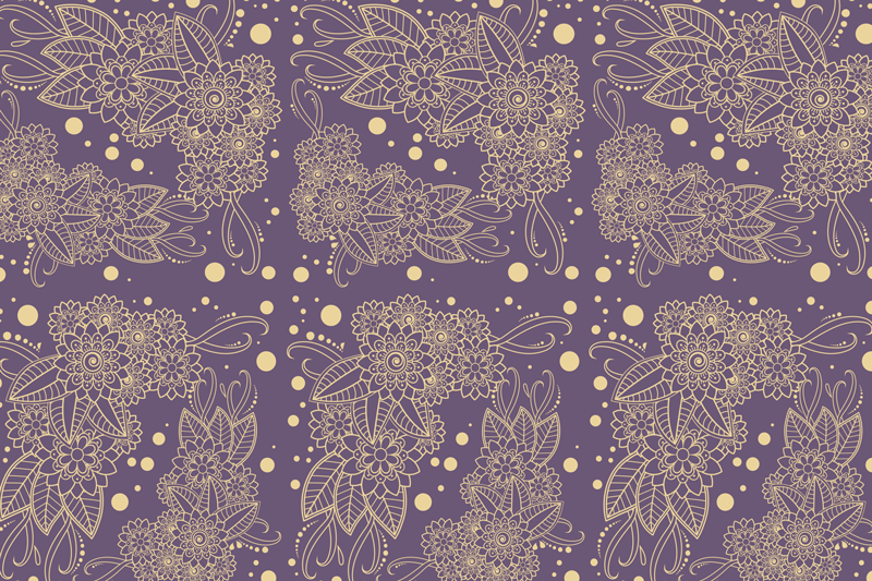 乙烯基餐垫贴图植物插图背景 - TenStickers