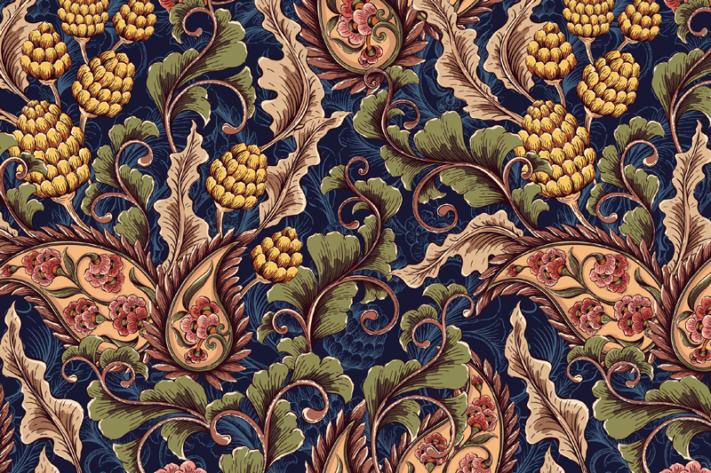 乙烯基餐垫原版花卉艺术图案 - TenStickers