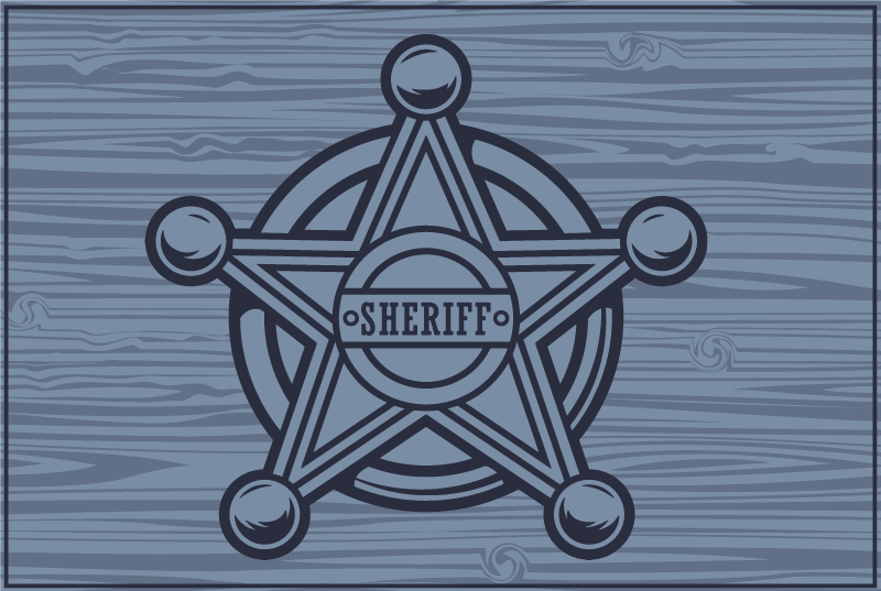 乙烯基餐垫品牌警长星徽标 - TenStickers