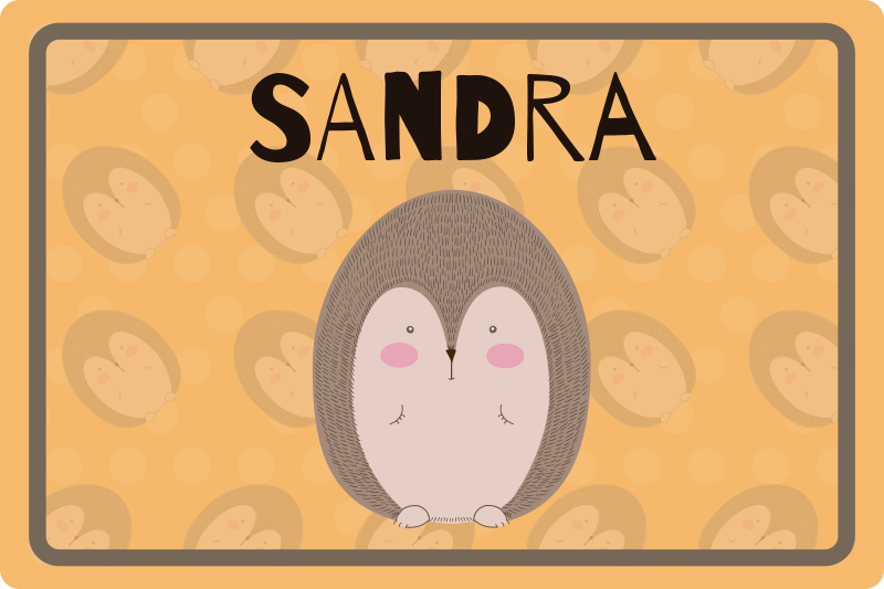 乙烯基儿童餐垫可爱刺猬艺术设计 - TenStickers