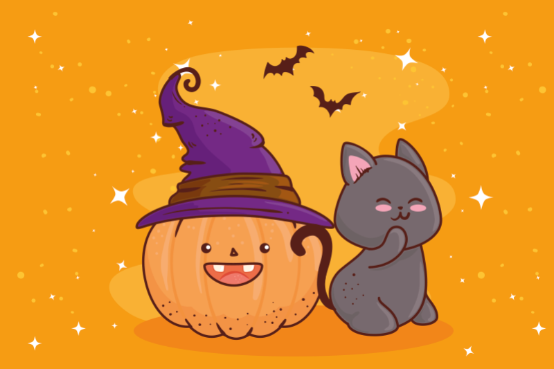 南瓜头女巫儿童餐垫 - TenStickers