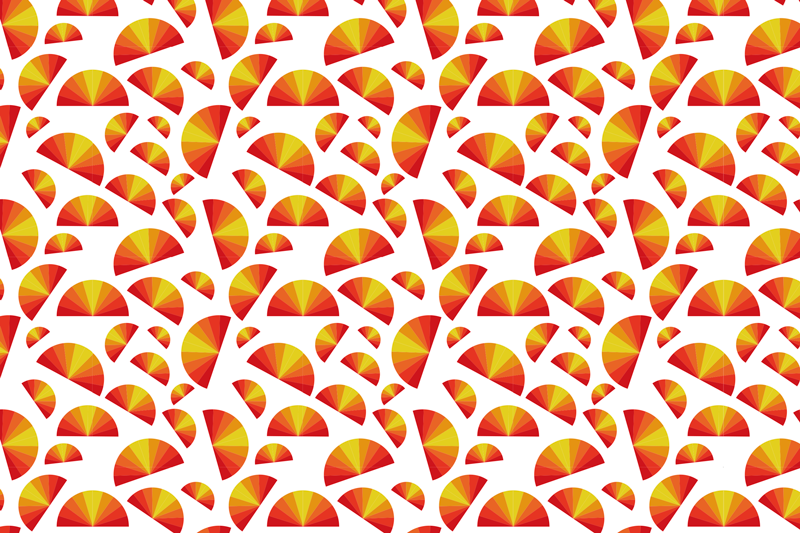 乙烯基餐垫原版五彩扇形图案 - TenStickers