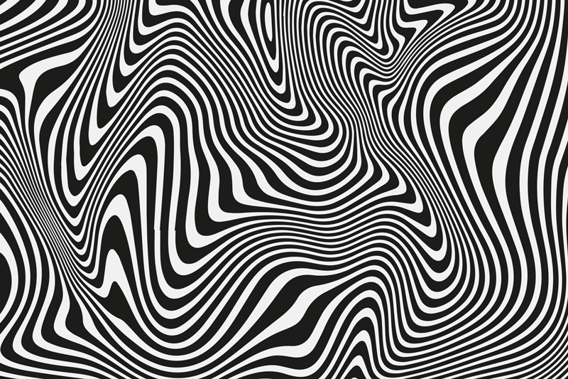 乙烯基餐垫流动黑色图案 - TenStickers