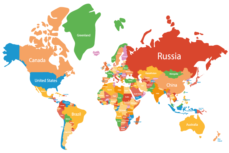 多彩的世界地图原始餐垫 - TenStickers