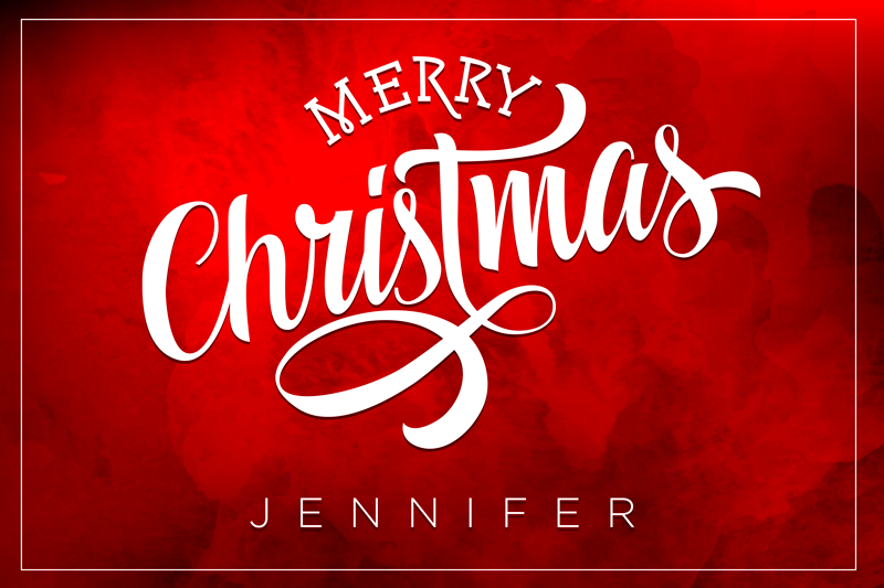 圣诞快乐文本红色餐垫 - TenStickers