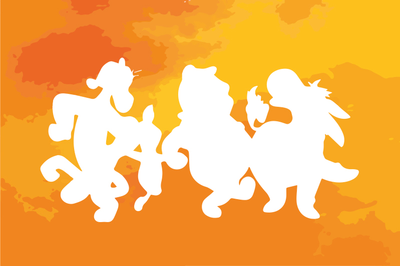 乙烯基儿童餐垫与趣味角色剪影 - TenStickers