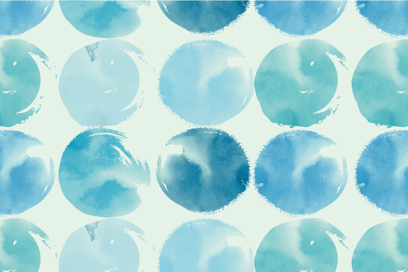 乙烯基餐垫呈现圆形水彩图案 - TenStickers