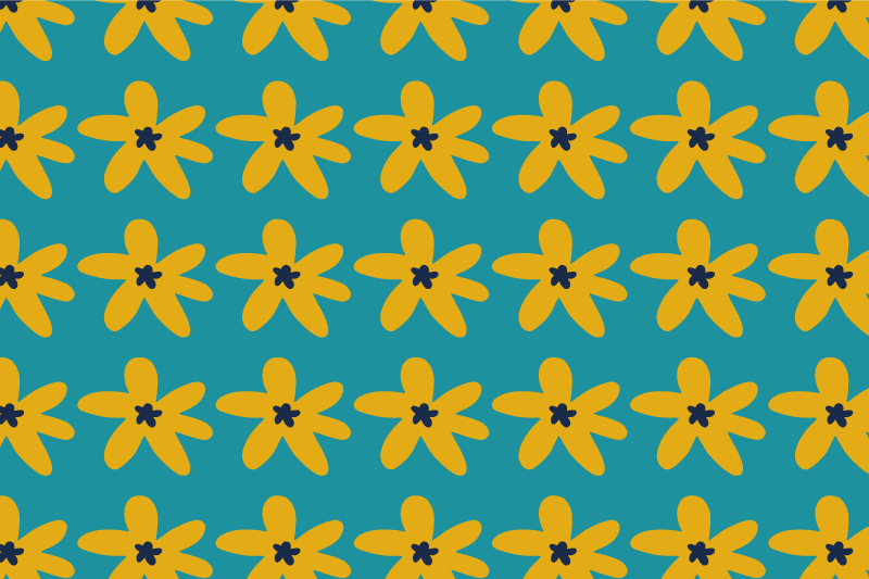 乙烯基餐垫，生动花卉图案 - TenStickers