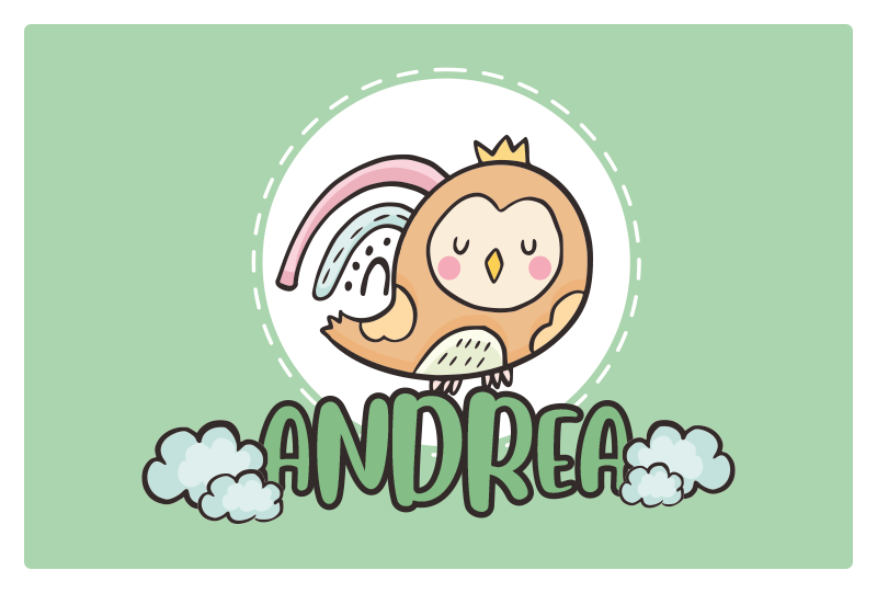 乙烯基儿童餐垫可爱猫头鹰图案 - TenStickers