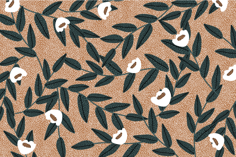 乙烯基餐垫贴图叶子图案桌布 - TenStickers