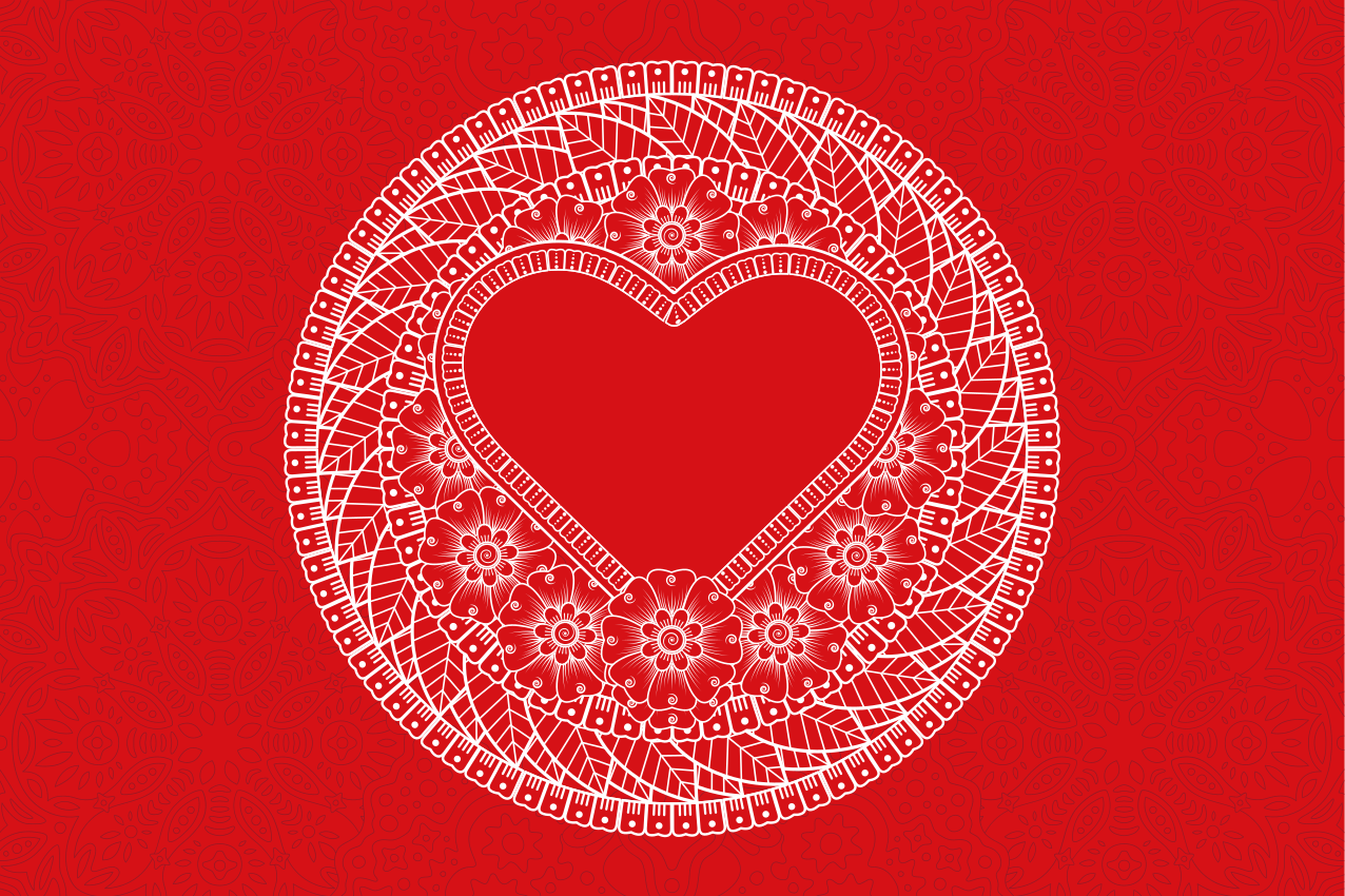 乙烯基餐垫贴图心形图案 - TenStickers