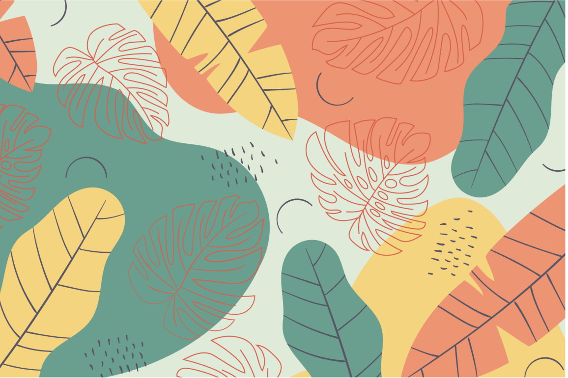 乙烯基餐垫原版叶子图案艺术作品 - TenStickers