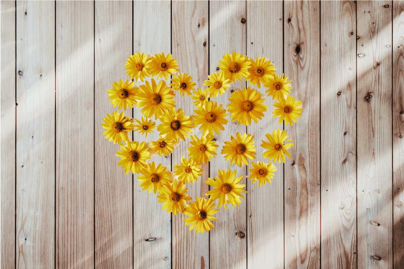 乙烯基餐垫原版心形花卉排列 - TenStickers