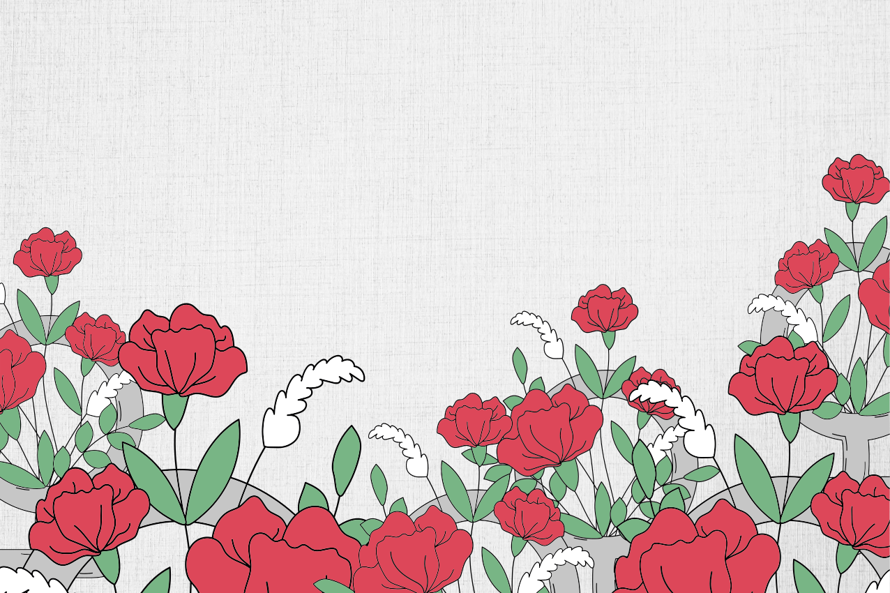 乙烯基餐垫原版花卉叶子图案 - TenStickers