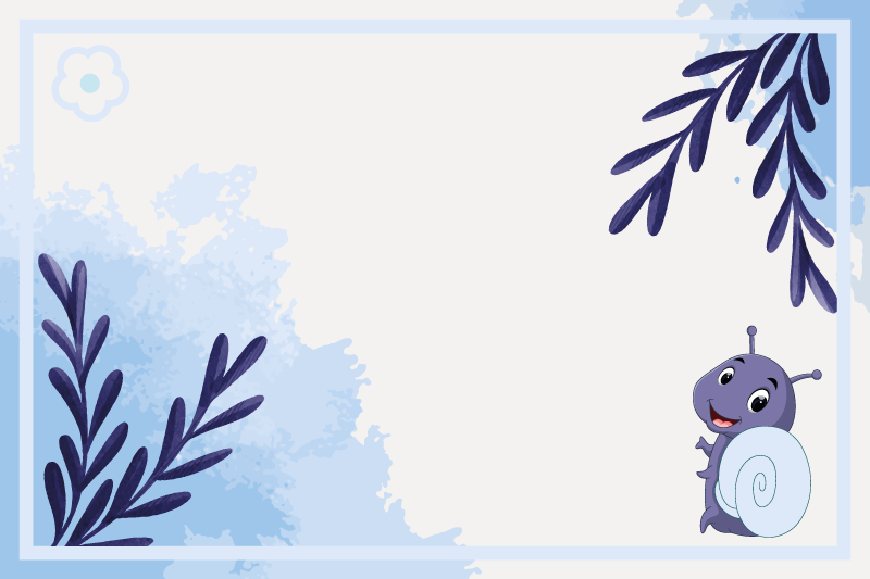 乙烯基儿童餐垫蜗牛图案与叶子 - TenStickers