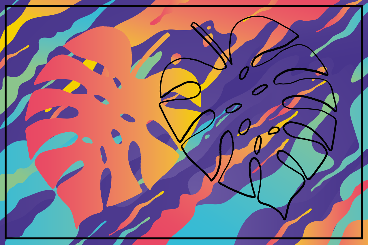 乙烯基餐垫原版多彩叶子图案 - TenStickers