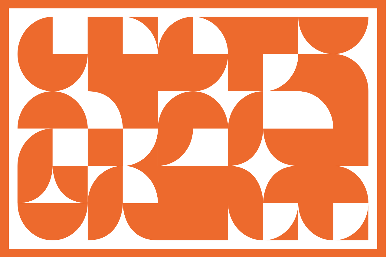 橙色圆形图案原始餐垫 - TenStickers