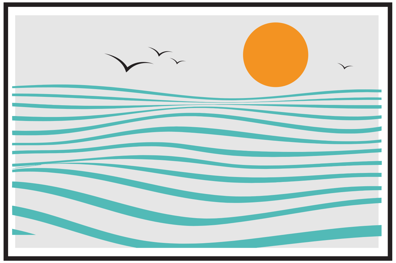 乙烯基餐垫时尚波浪设计 - TenStickers