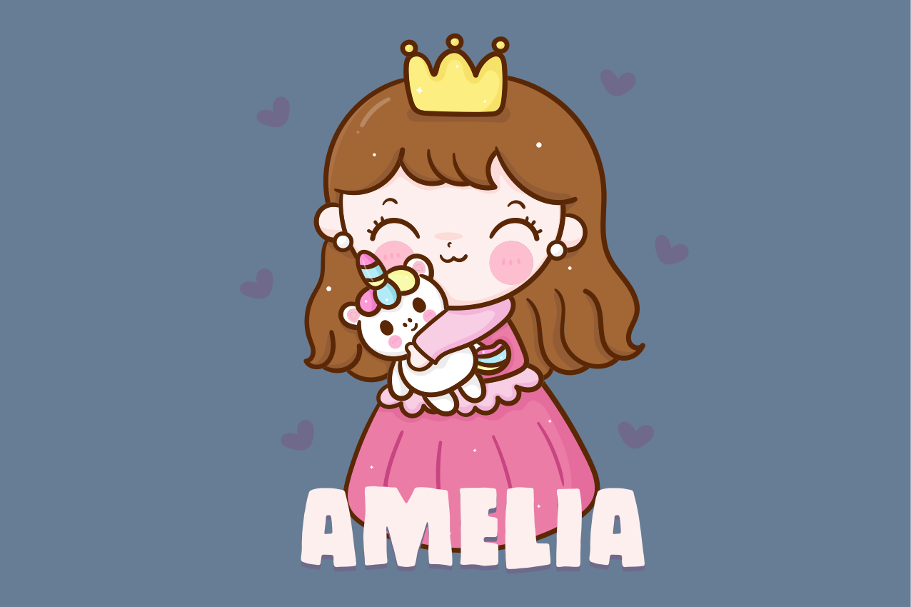 乙烯基儿童餐垫可爱公主与独角兽 - TenStickers