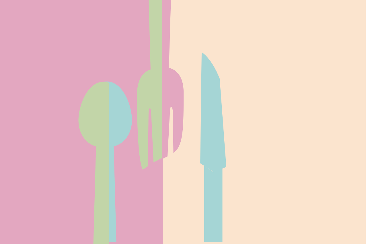 柔和的颜色餐具现代餐垫 - TenStickers