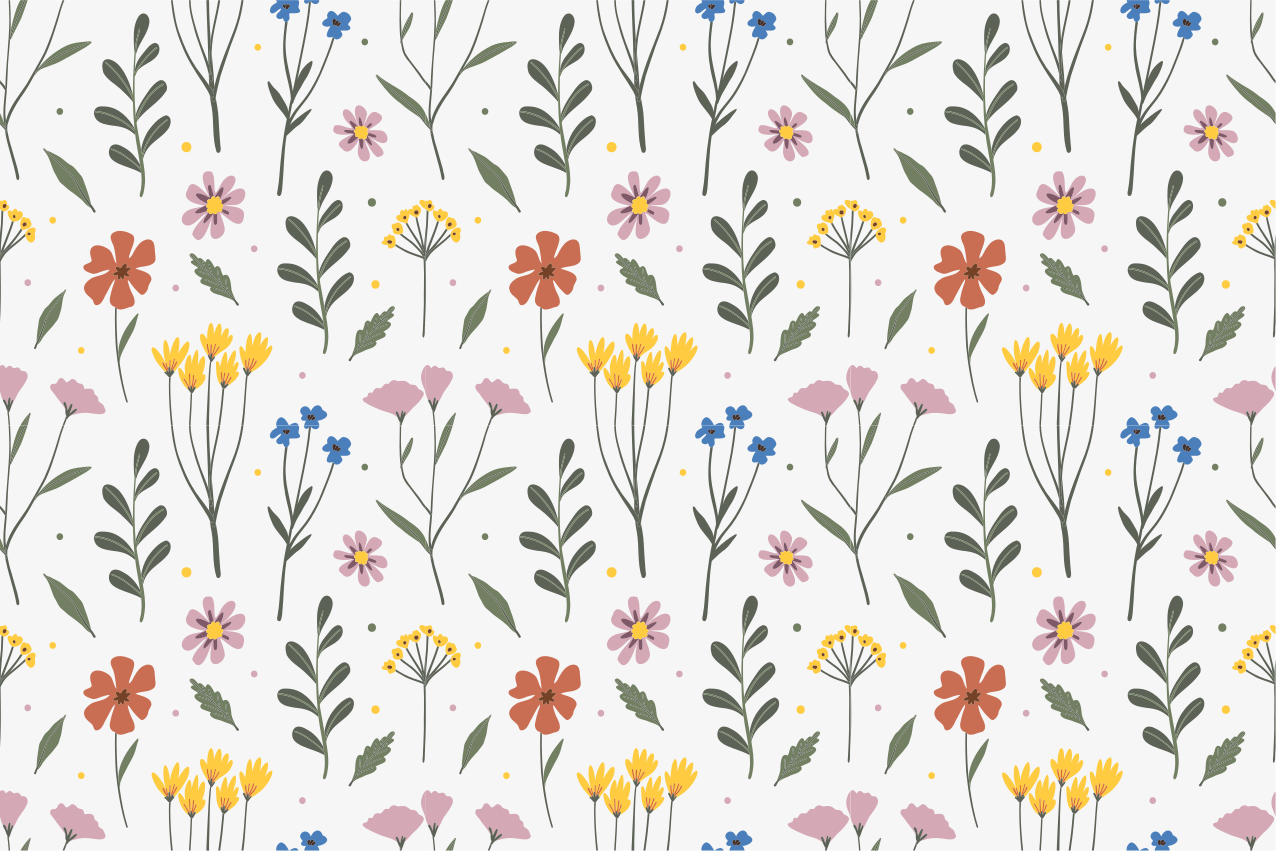 乙烯基餐垫原版花卉图案特点 - TenStickers