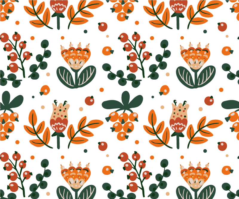 乙烯基餐垫原版植物叶饰排列 - TenStickers