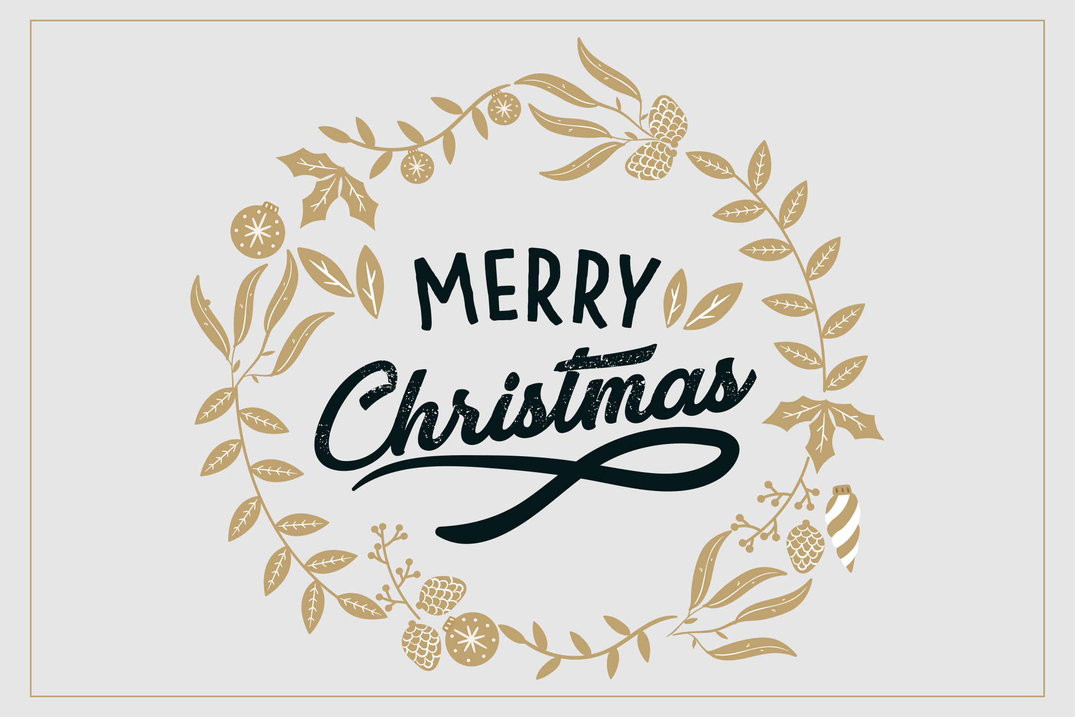 乙烯基圣诞餐垫祝您圣诞快乐花环 - TenStickers