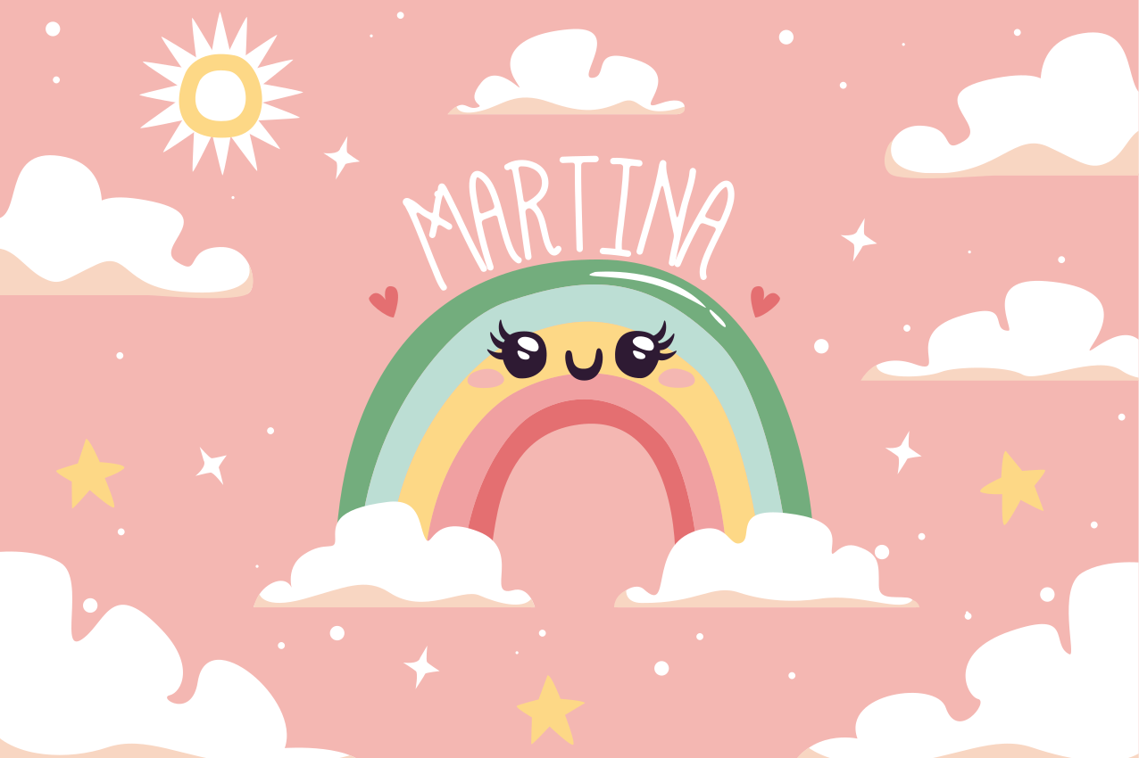 乙烯基儿童餐垫快乐彩虹场景 - TenStickers