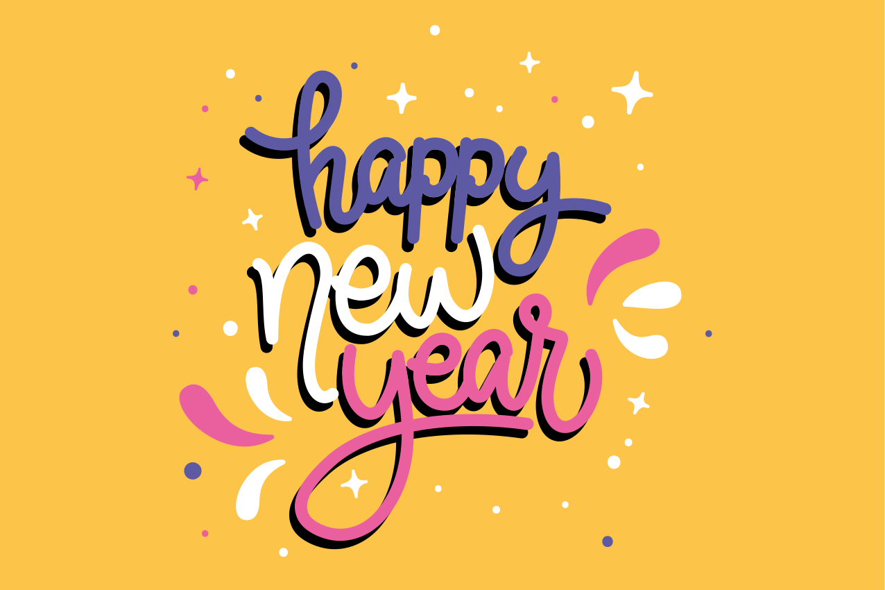 乙烯基圣诞餐垫欢乐新年字母设计 - TenStickers