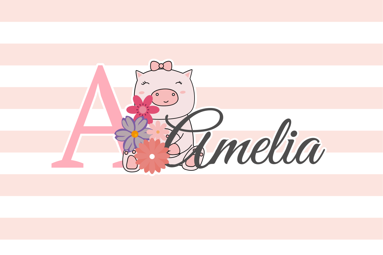 乙烯基儿童餐垫可爱小猪角色 - TenStickers