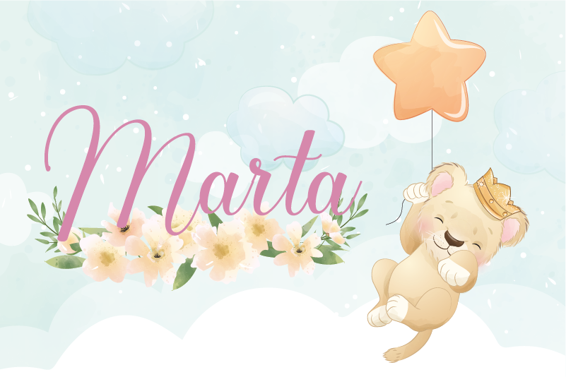 乙烯基儿童餐垫可爱狮子抱气球 - TenStickers