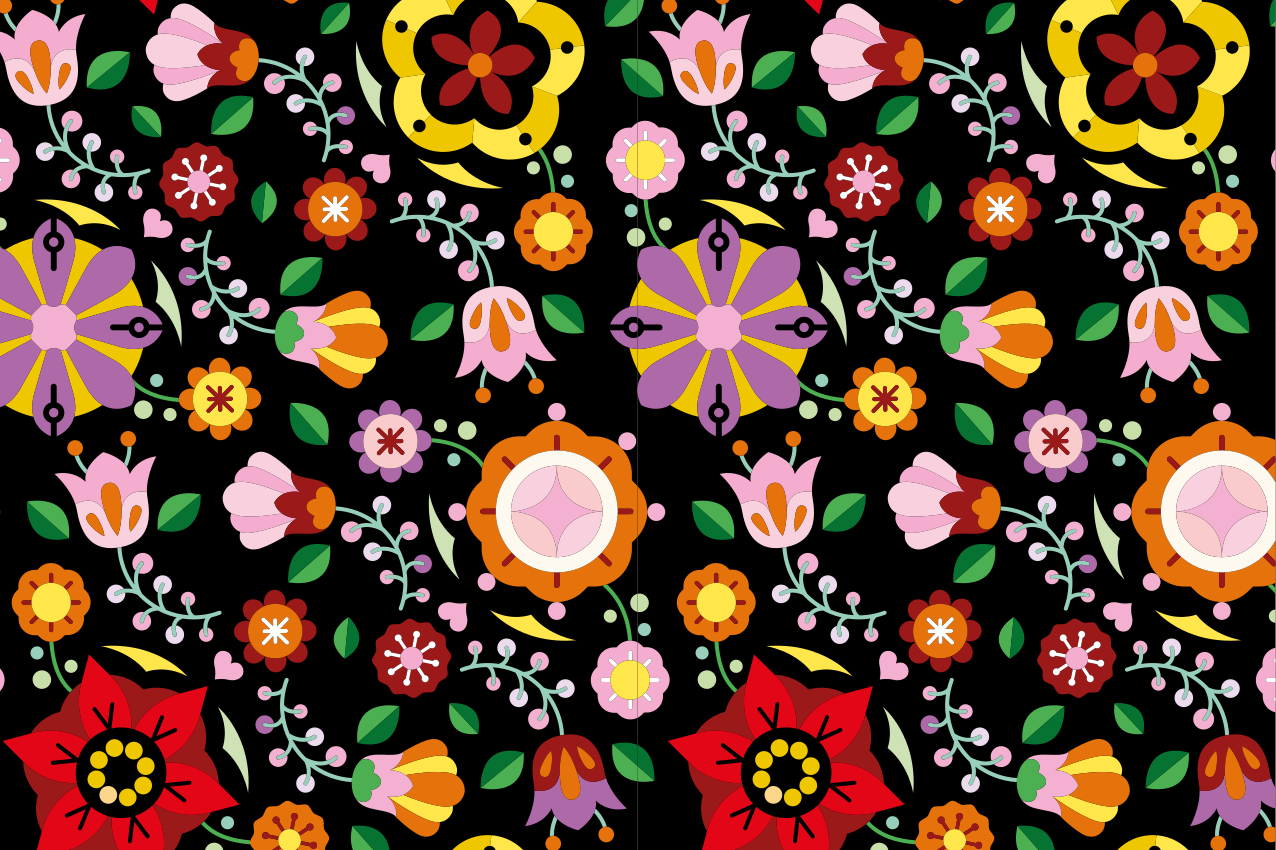 乙烯基餐垫原版生动花卉灵感 - TenStickers