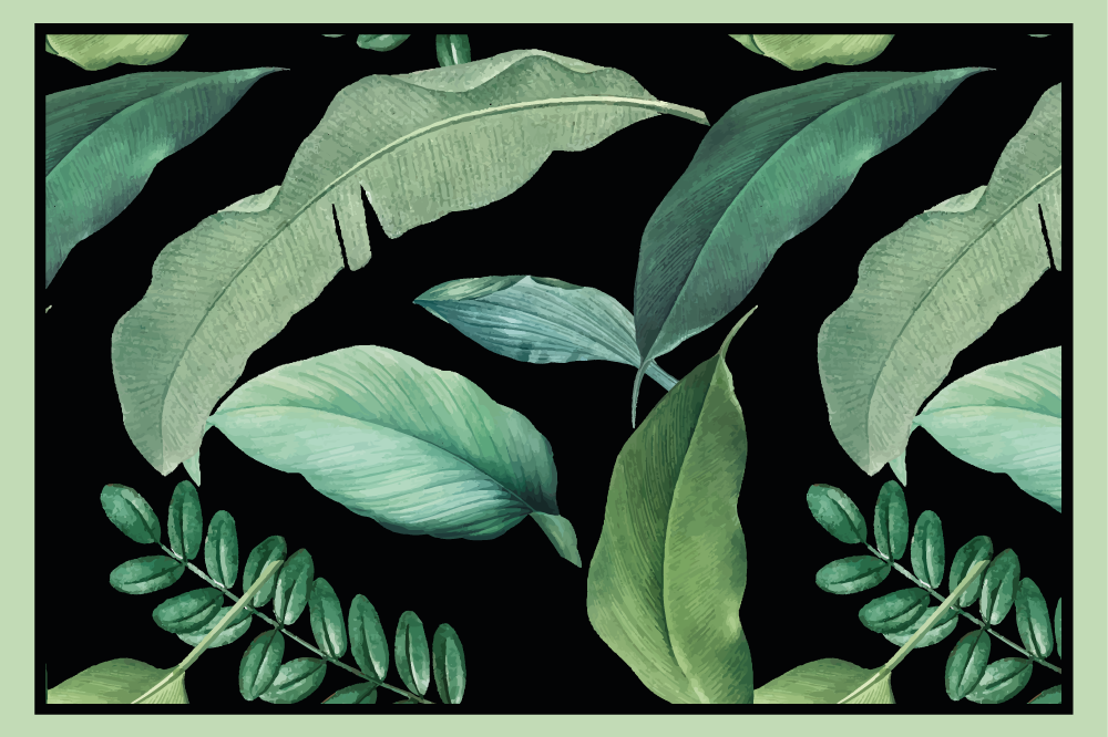 乙烯基餐垫贴图叶子图案创作 - TenStickers