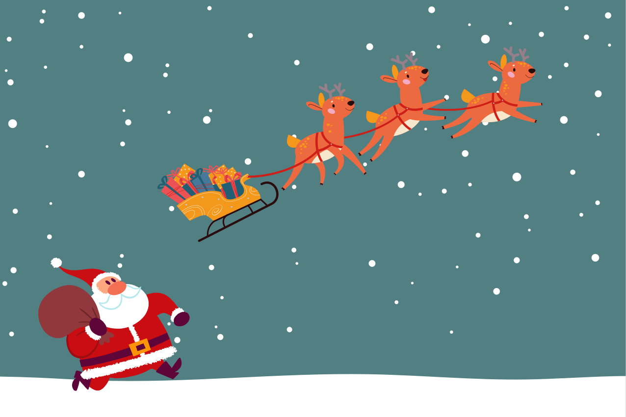 乙烯基圣诞餐垫圣诞老人雪橇之旅 - TenStickers