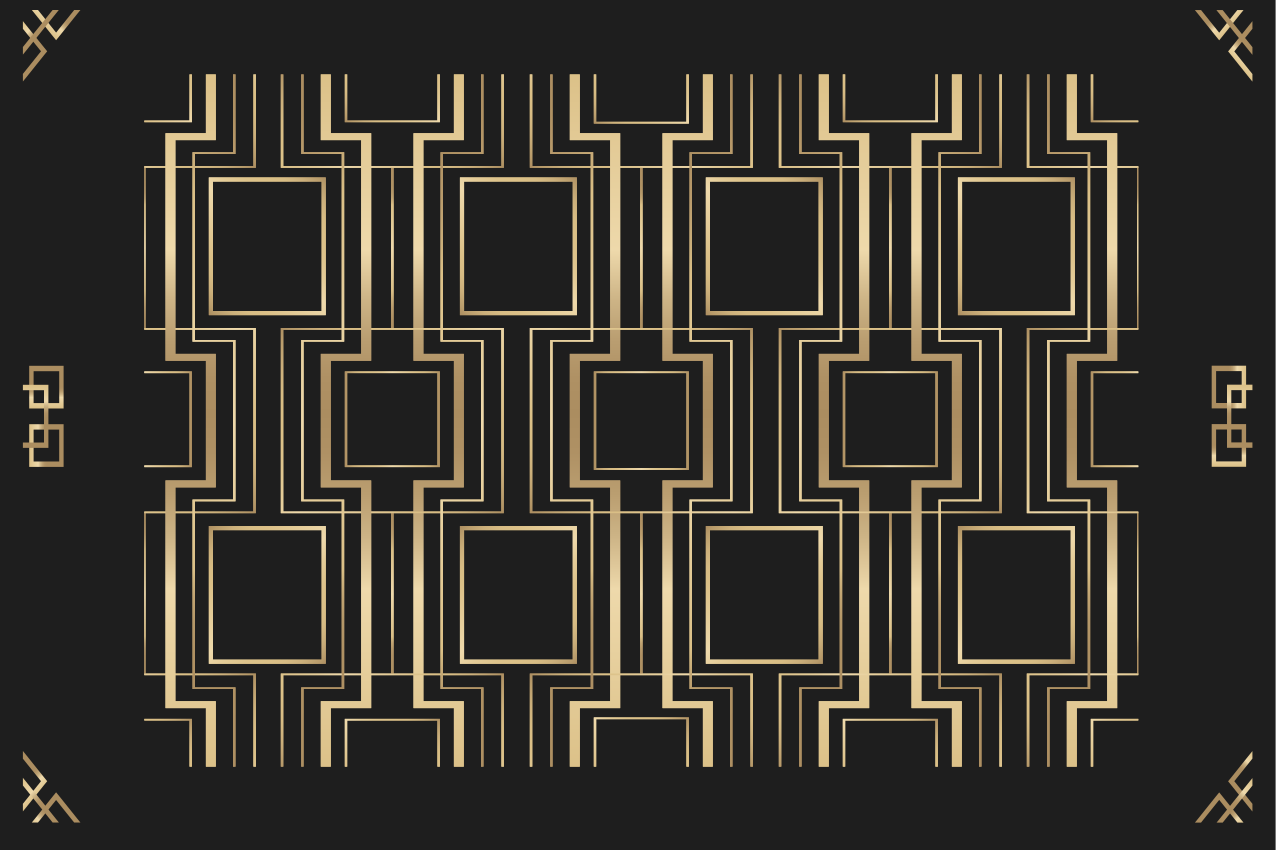 乙烯基餐垫几何黑色设计 - TenStickers