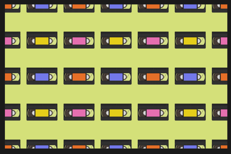 乙烯基餐垫原版色彩缤纷视频带图案 - TenStickers