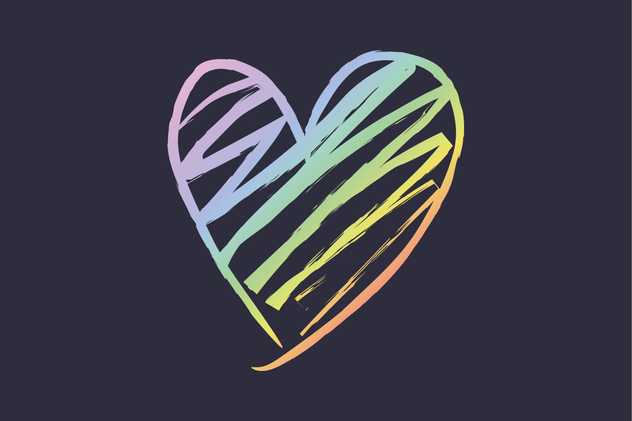 乙烯基餐垫原版五彩心形 - TenStickers