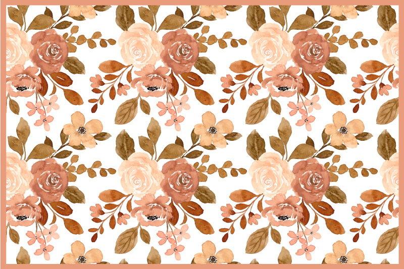 乙烯基餐垫原版花卉图案桌面设置 - TenStickers