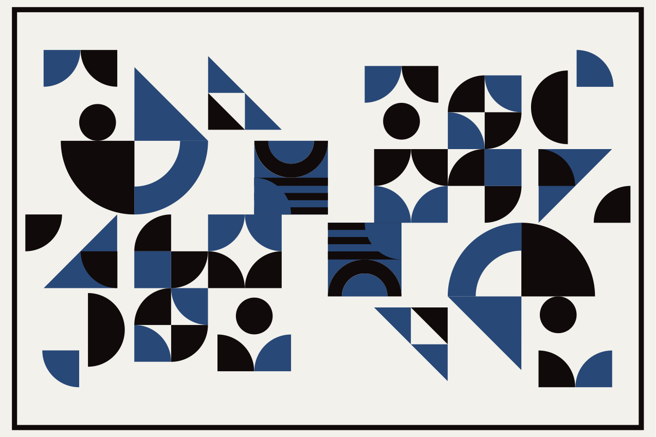 乙烯基餐垫几何蓝色图案 - TenStickers