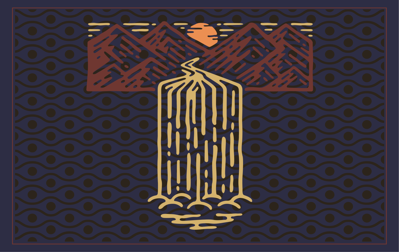 乙烯基餐垫原版山间瀑布景观 - TenStickers