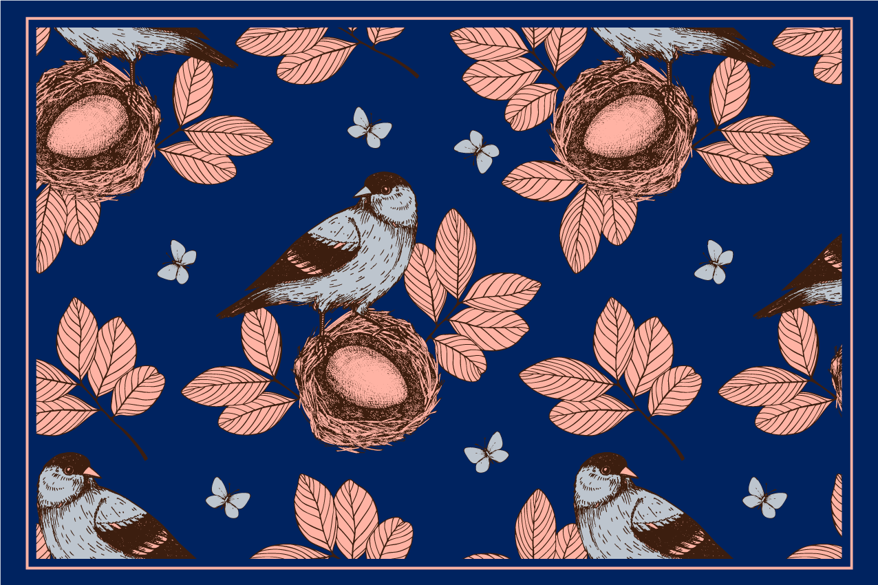 乙烯基餐垫原版鸟巢图案 - TenStickers