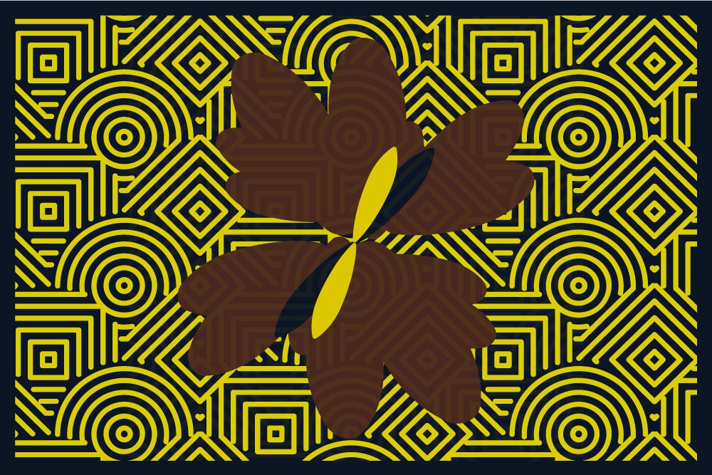 乙烯基餐垫贴图抽象几何花卉 - TenStickers