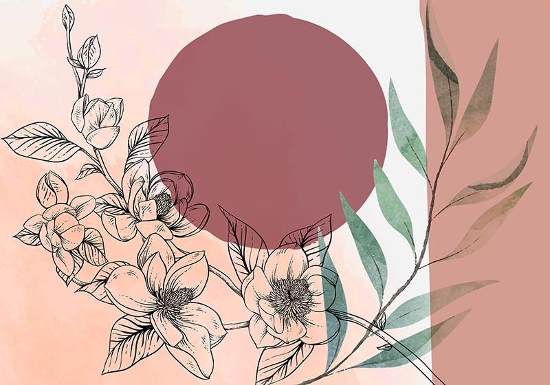 乙烯基餐垫 花卉极简风格装饰 - TenStickers