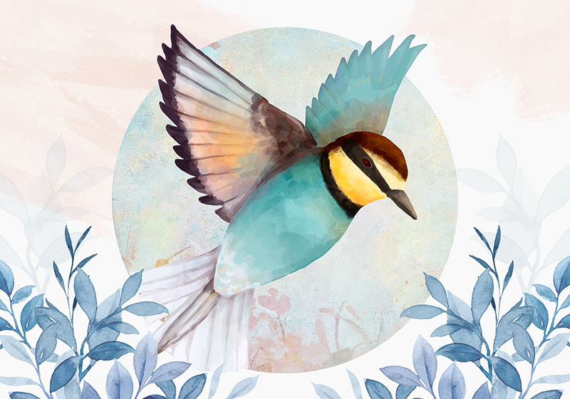 乙烯基餐垫原版生动鸟类艺术作品 - TenStickers