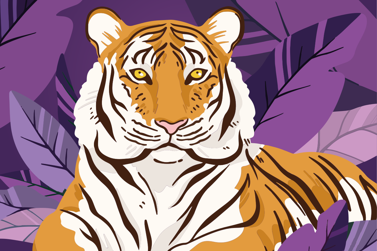 乙烯基儿童餐垫威严的老虎肖像 - TenStickers