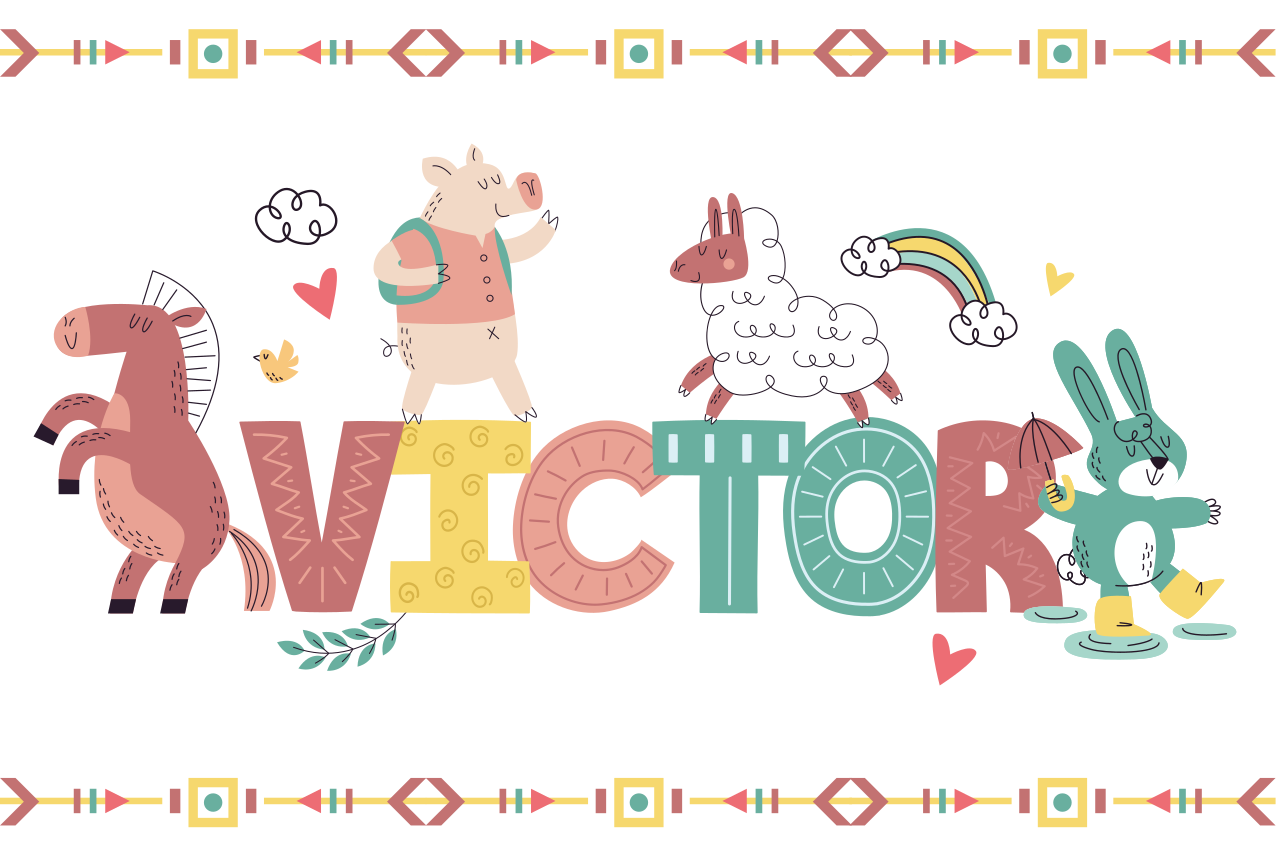 乙烯基儿童餐垫与可爱动物角色相伴 - TenStickers