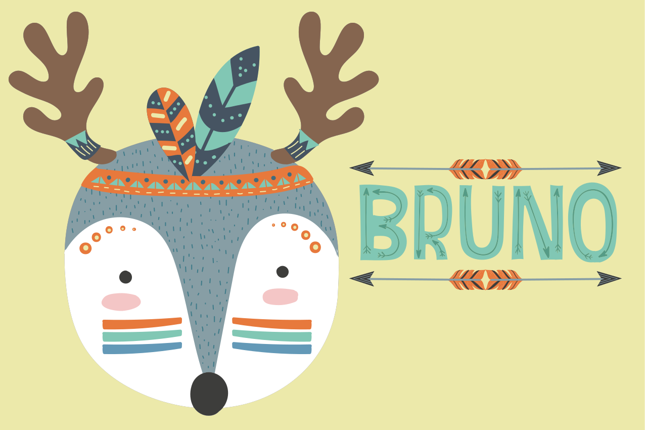 乙烯基儿童餐垫可爱驯鹿面孔 - TenStickers