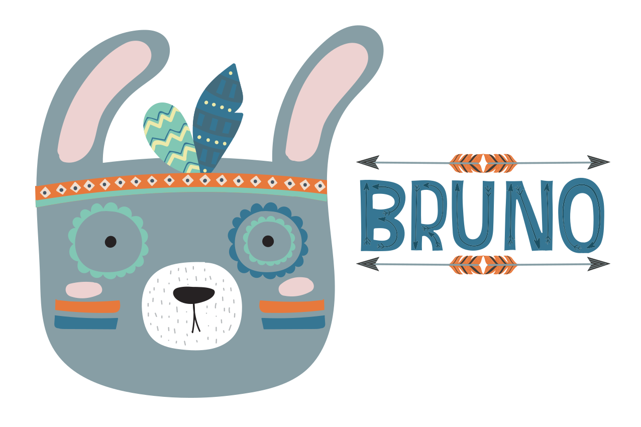 乙烯基儿童餐垫可爱动物头部设计 - TenStickers