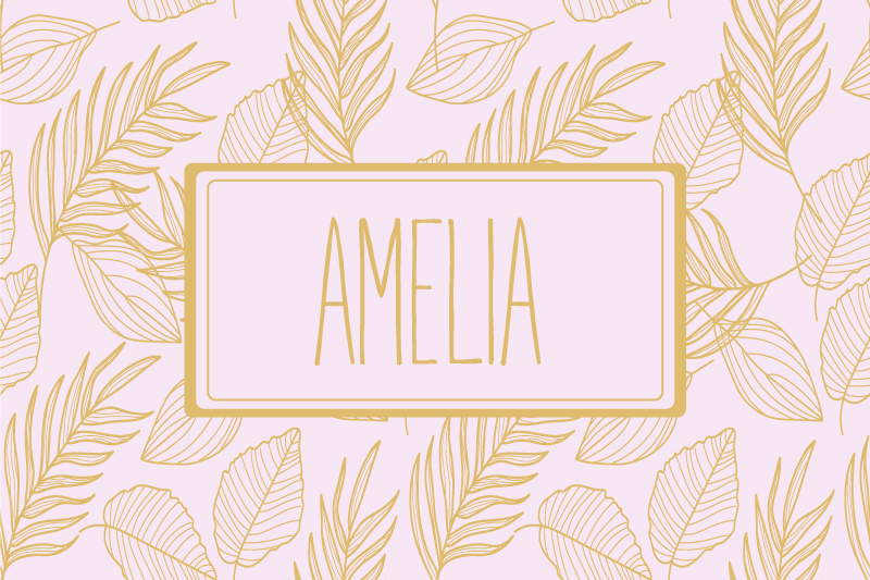 乙烯基餐垫品牌个性化叶子图案 - TenStickers